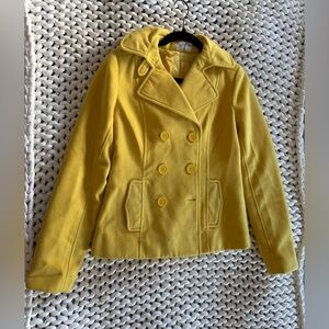 BP. Yellow Peacoat | Nordstrom | Classic Double-Breasted Coat | Size Medium
